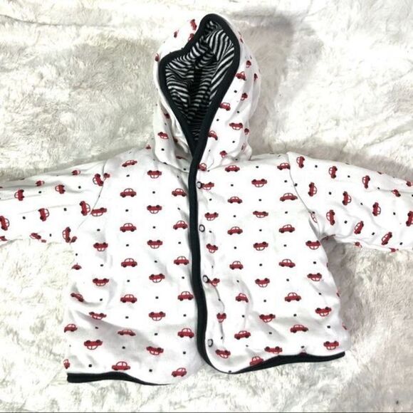 Little Me reversible puffy coat jacket 12 months - Picture 8 of 9